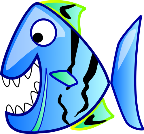 Piranha în stil de desen animat