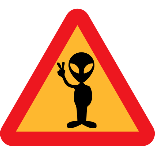 Aliens warning sign