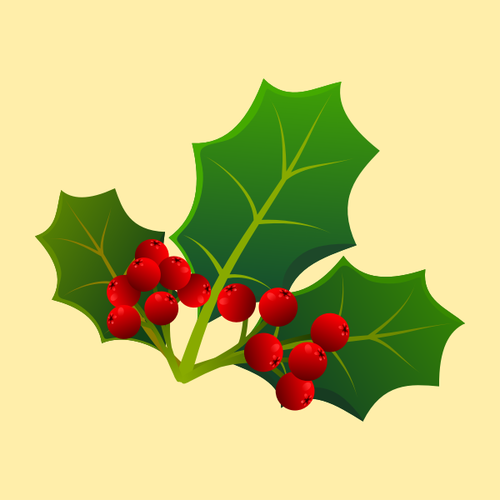 Holly leaves with red berries