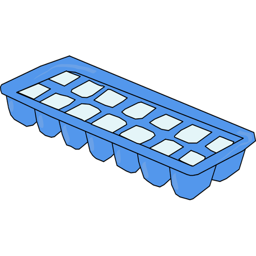 Blue tray for ice cubes