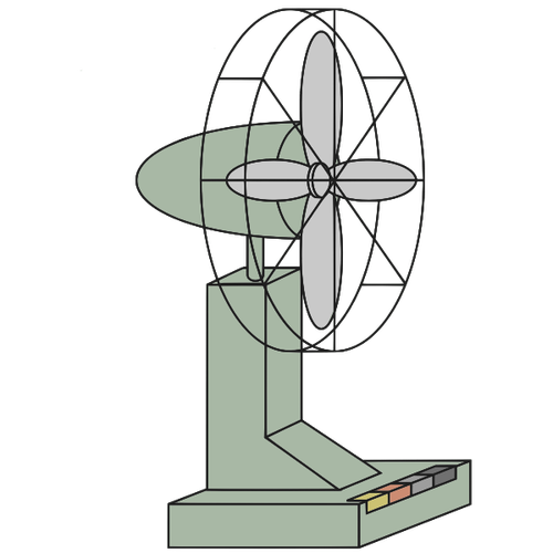 Ventilador eléctrico dibujo 3D