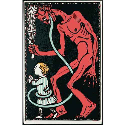 Krampus and Boy