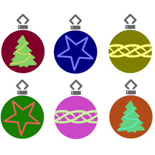 Set de bauble de árbol de Navidad