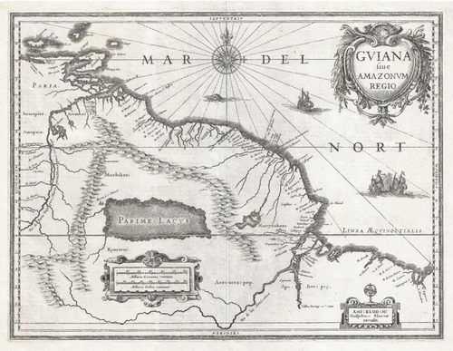 Vintage map of Northeast South America