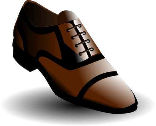 Grafika wektorowa czarno -brązowy buty męskie