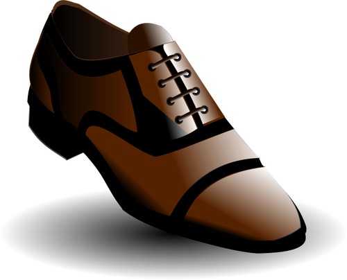 Vector image of black and brown male shoes