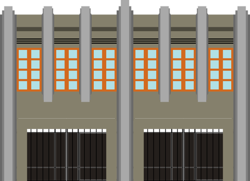 Imagine vectorială de clădire cu două etaje