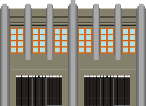 Vector image of two-storey building