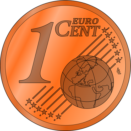 1 유로 센트 동전의 벡터 이미지