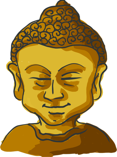 Drawing of Golden Buddha's head | Public domain vectors