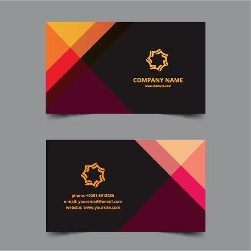 Business card templates dark colors