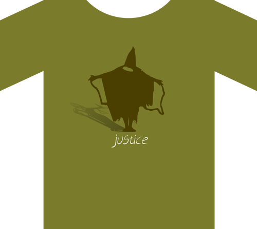 Vektorový obrázek košile s popiskem,, spravedlnost 