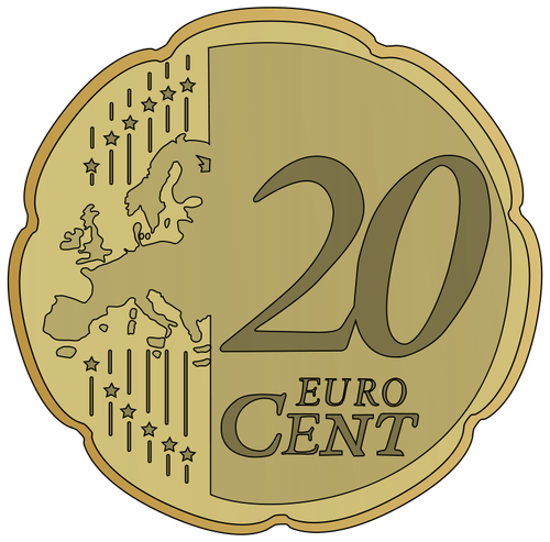 20 Euro cent vektör çizim