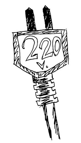 220 v. symbol