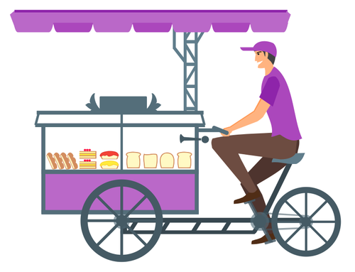 Bread seller vector image