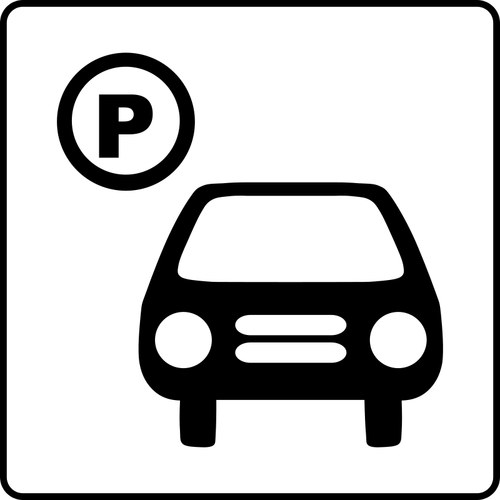 Vektor-Symbol für das Hotel hat einen Parkplatz