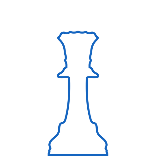 Outlined chess piece symbol