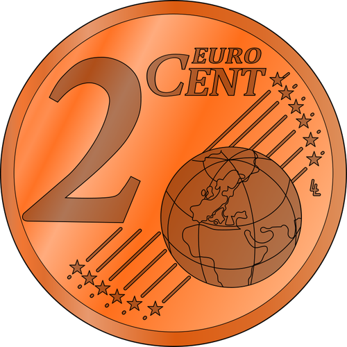 2 ユーロ セントのベクトル グラフィック