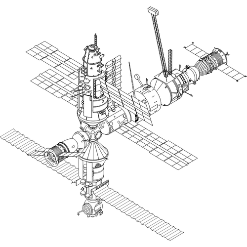 Desenho vetorial de estação espacial internacional