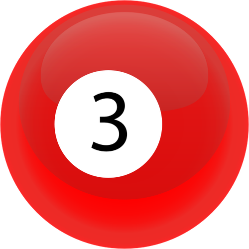 Boule de billard rouge 3