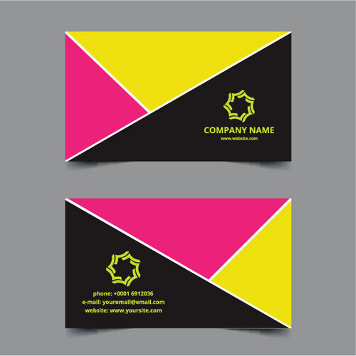 Three colors business card template