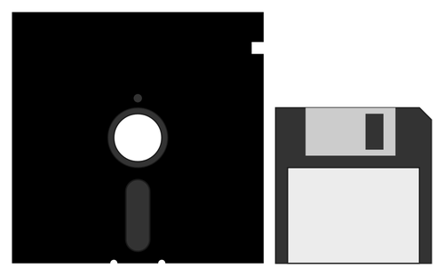 3.5" and 5.25" floppy disks vector image