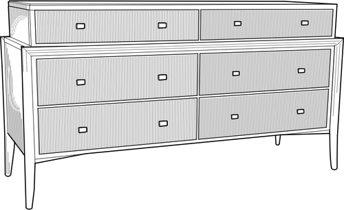 Illustrazione vettoriale della cassettiera stile retrò