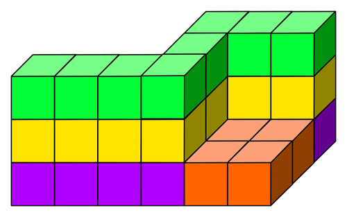Geschetste beeld van kubussen