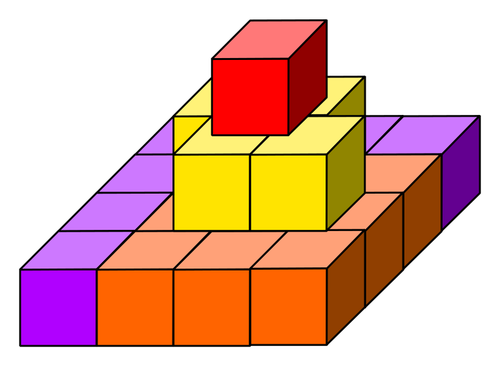 Cube, construction d’image vectorielle