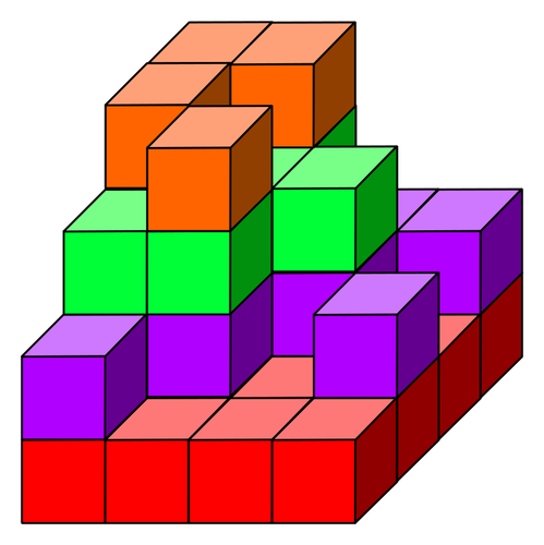 Cubes colorés différemment