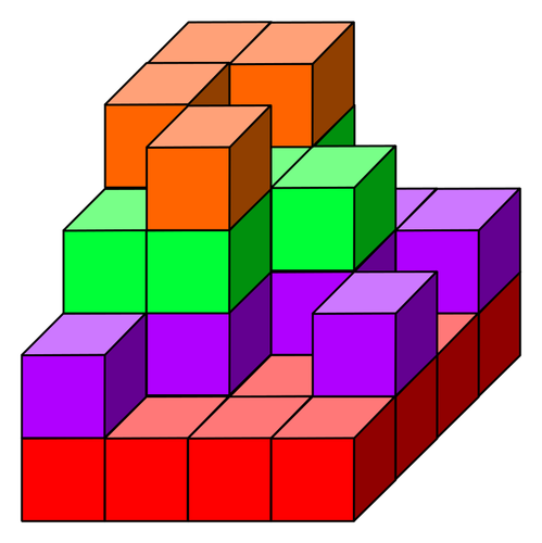 Forskjellig fargede kuber