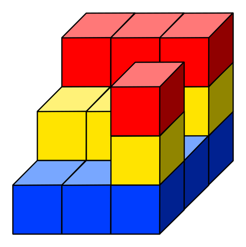 Kolorowe kostki wieża