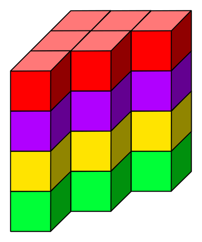 多彩立方体塔