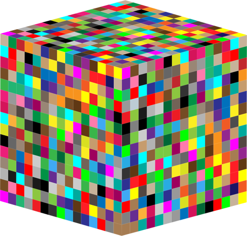 مكعب متعدد الألوان ثلاثي الأبعاد