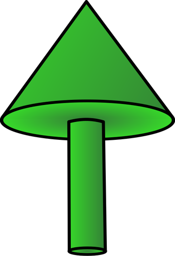 Green pointing arrow