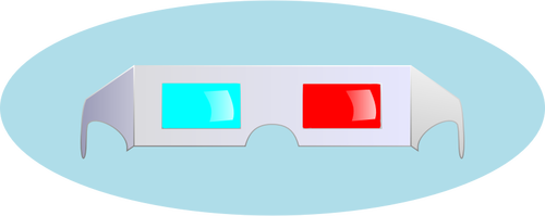 파란색과 빨간색 종이 안경의 벡터 그래픽