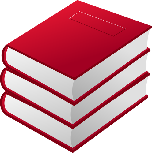 Vector image of  three red books