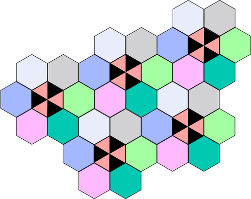 연결 된 육각형 셀의 클립 아트