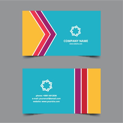 Шаблон визитной карточки из четырех цветов