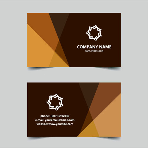 Business card template brown color