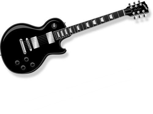 黒と銀のエレク トリック ギター ベクトル クリップ アート