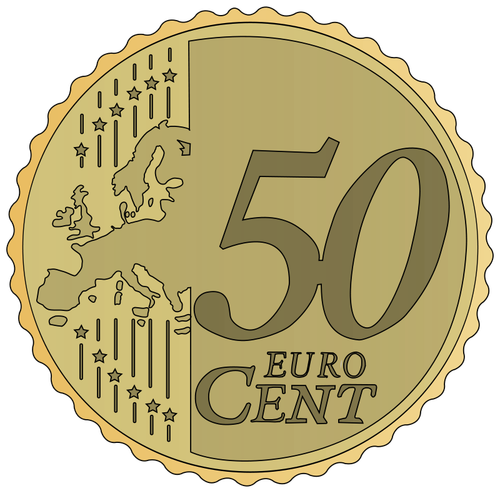 50 यूरो प्रतिशत के वेक्टर छवि
