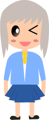 Мультфильм девочка с седых волос векторной графики