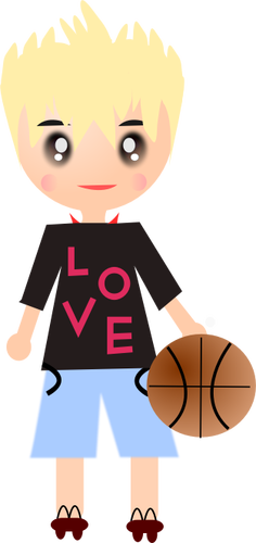 Cartoon basketbal speler vectorillustratie