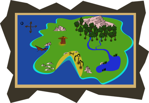 Cartoon pirate map