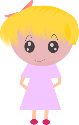 Desene animate fată blondă vector imagine