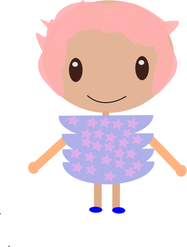 Kid with pink hair