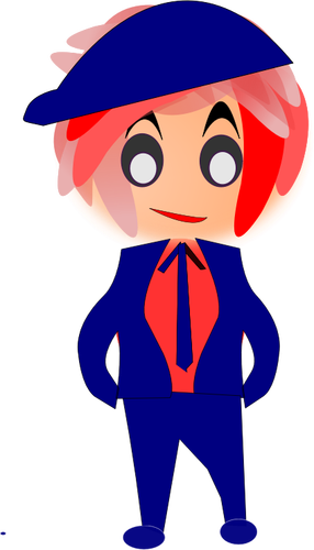 Miniaturi vector băiat cu părul roşu în costum