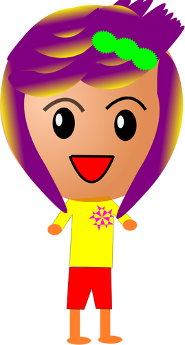 Dziewczyna z fioletowymi włosami wektor rysunek