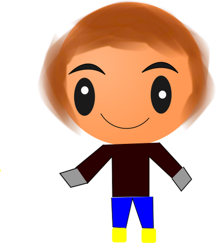 Animated boy vector image